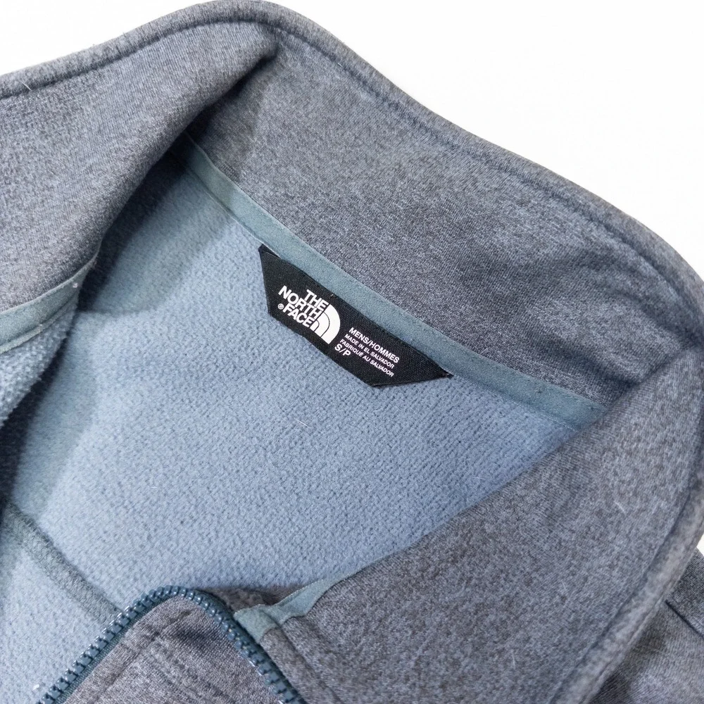 The North Face Pullover Men Small Gray Quarter Zip Fleece Chest Pocket